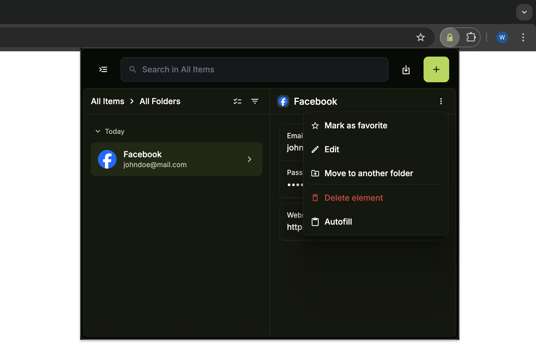 Select edit in the browser extension