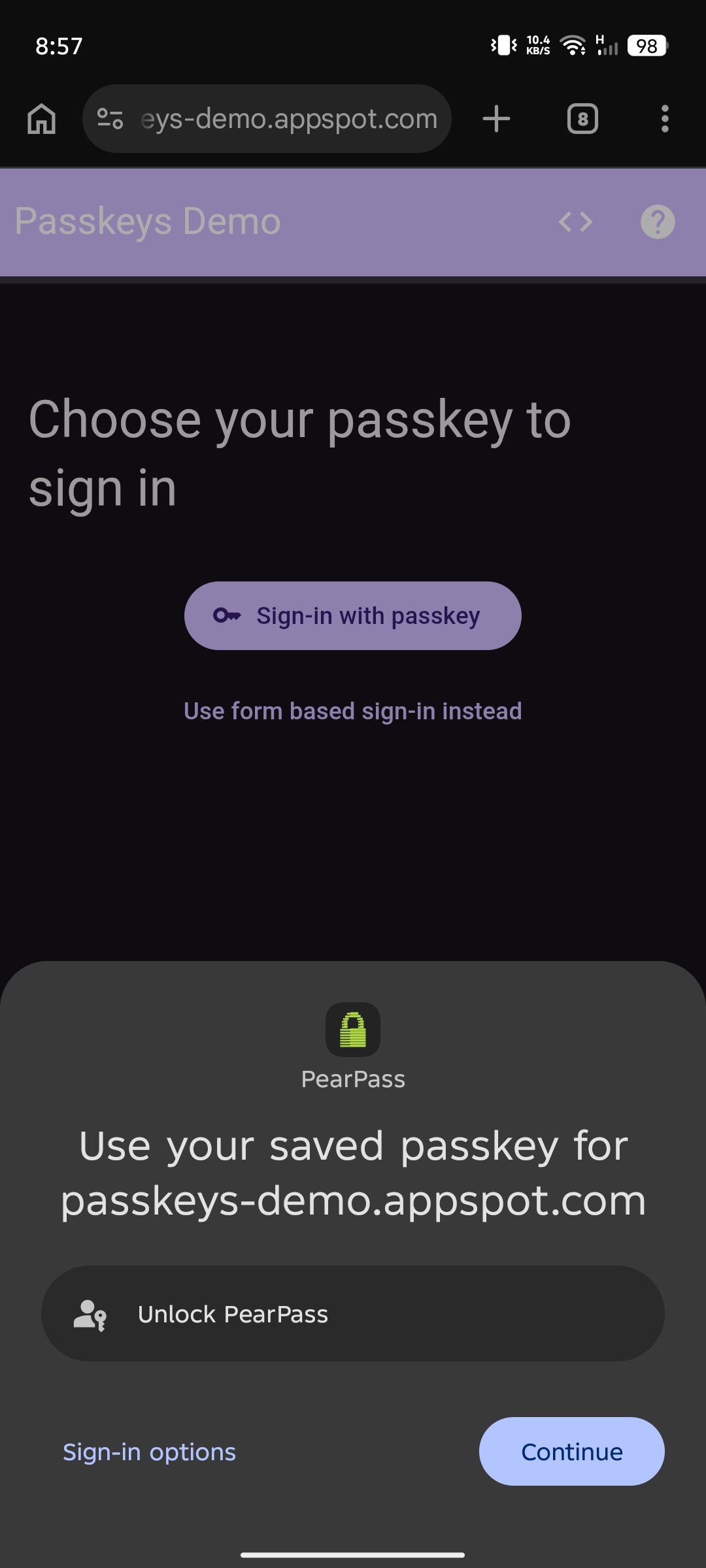 Open the login page